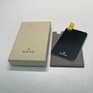 NEW in box ROLEX Hand Mirror in leather case grey yellow Limited Edition RARE